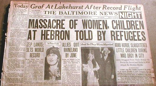 The massacre of Jews in Hebron in 1929. Just one of many