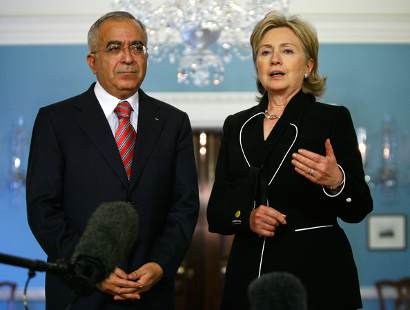 The US hand that feads the tief. Hillary Clinton and Salam Fayjad