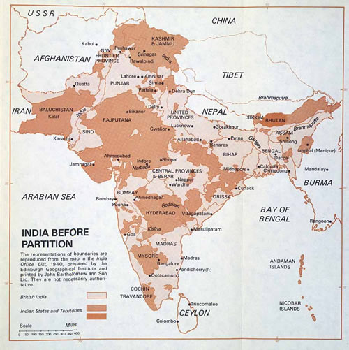 British India, just before the disaster two-state-solution plan was enforced from London.
