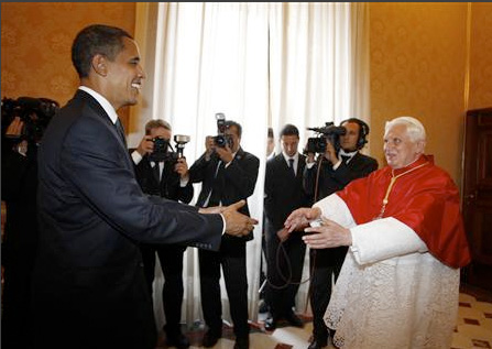 President Barack Hussein Obama on his visit to the Vatican