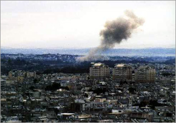 Tel Aviv under fire. A scud attack during the day. 