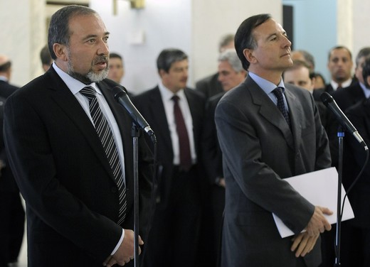 Foreign Minister of Israel Avigdor Lieberman with Italian Foreign Minister Frattini