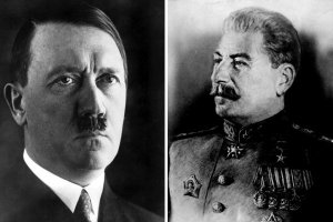 hitler-stalin Both Hitler and Stalin murdered Jews. Only Stalin survived World War II to commit the prefect crime by robbing all Jewish properties in Russia and Eastern Europe