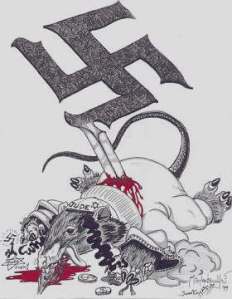 A Nazi poster tells us who are the rats among men. The Jewish people. 