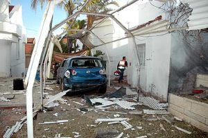 A house in Sderot has been hit by a kassam rocket from Gaza.