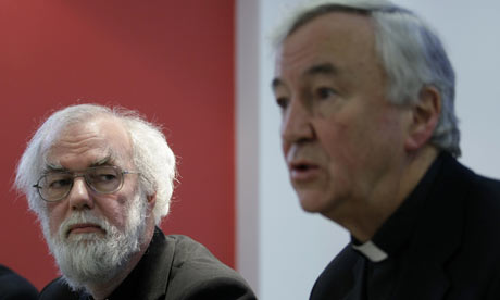 Anglican bishop Rowan Williams and Catholic Bishop of Westminster