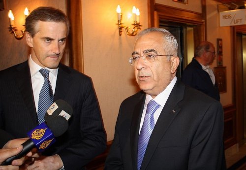 sore-small-oslo Norwegian Foreign Minister Jonas Gar Støre with PA Prime Minister Salam Fayyad