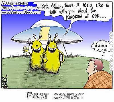 Aliens coming with a "different gospel". 