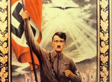 The Nazi-Messiah.  Light from Heaven, and a "dove" coming down to acknowledge the "prince of peace". 