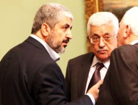 Hamas leader Khaled Meshal and PLO- head Abu Mazen ploy to fight till the last Jew lives in submission to Islam.