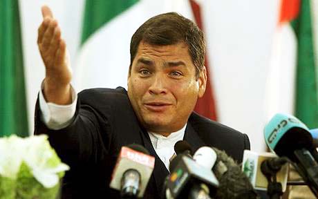 Rafael Correa compare the need to slaughter Jews with the need to remove Gaddafi.