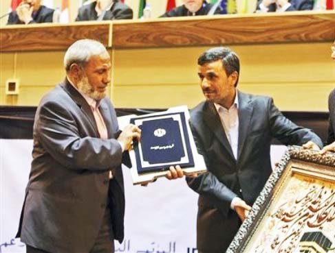 Mahmoud Zahar gets blessings and support from Mahmoud Ahmadinejad. Together they will destroy Israel.