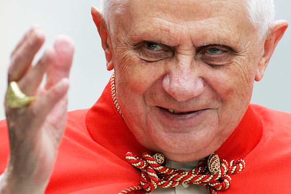 The Pope claims "god" wanted him to leave the office of the "Holy see".