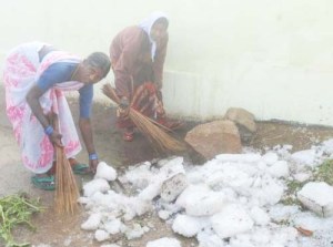 This is from an earlier hailstom in south India. 