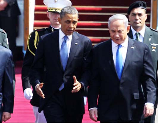 Obama receives a red carpet welcome pushing Netanyahu to accept lies as truth. 