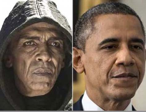 A Obama look-a-like from North Africa appears as Satan in Biblical movie. 