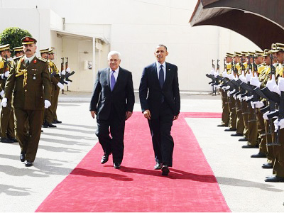 Obama got a red carpet welcome when he brought more cash with him to Ramallah.