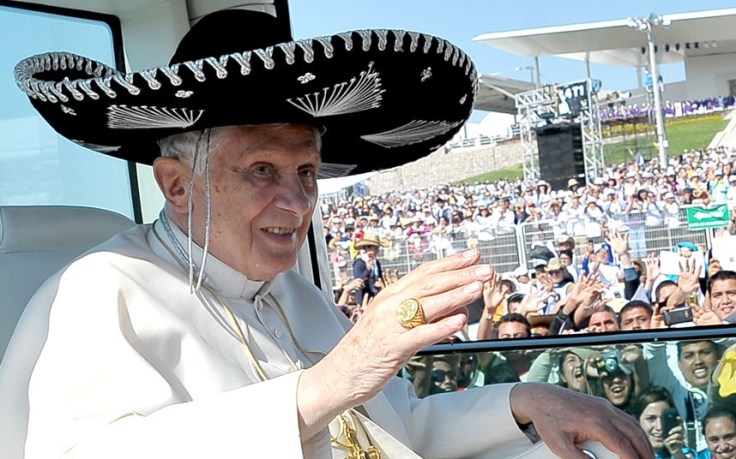 The Pope ready for a Mexican party.