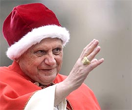The Pope as santa.