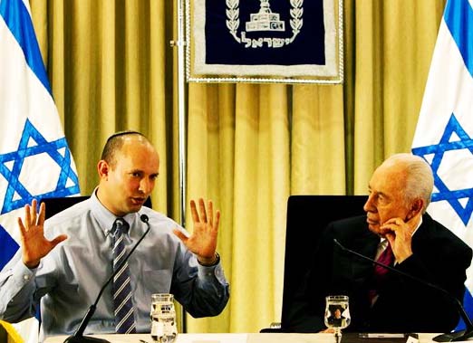 Zionist Bennet and secular Israeli Shimon Peres disagree on the future of Israel. 