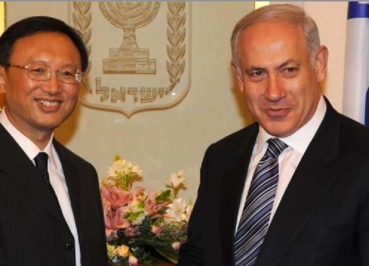 China's Foreign Minister Yang Jiechi with Prime Minister Benjamin Netanyahu in Jerusalem in 2009