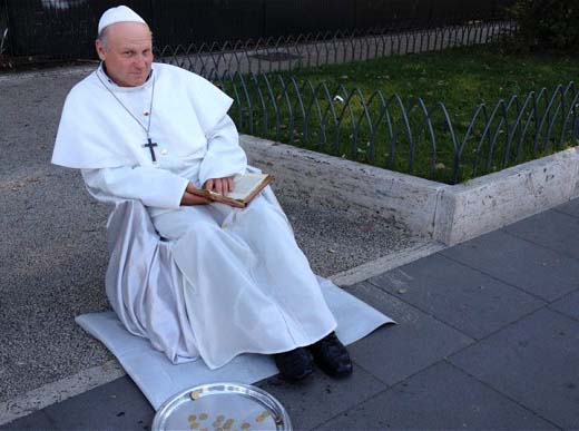 This man is fined for dressing up without being properly authorized. 