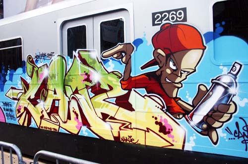 The taggers are used as an excuse to bring drones into the streets of Berlin. 