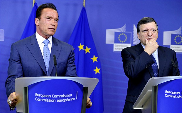 Yesterday Arnold Swartzenegger paied the EU President a visit. 