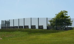 Not the great wall of China, but the wall set up around the castle hotel in Watford. 