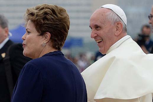 The Pope is safe, protected by the President of Brazil.