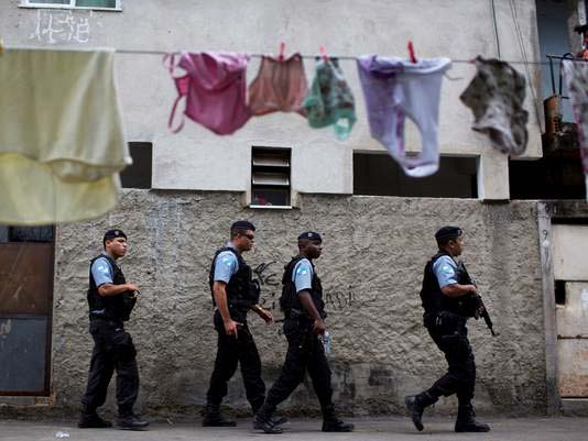 Other police officers tried to stop protestors from leaving home.