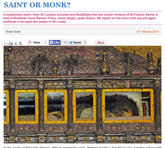 The Saturday English weekly "The Goan" carried this story. 