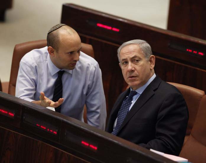 Naftali Bennet tries his best to convince Benjamin Netanyahu.