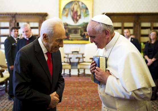 The Pope and Israeli President Shimon Peres are Order Brothers. 