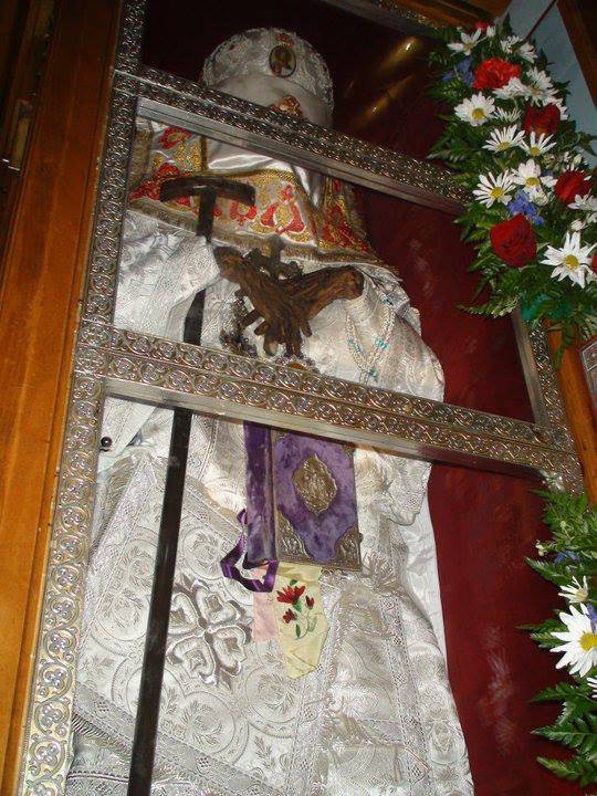 Not even his walking stick is forgotten, when pilgrimes are told to give some cash to the church.