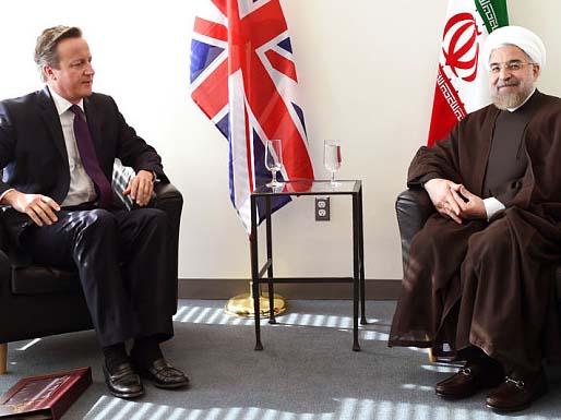 British Prime Minister David Cameron will David Cameron is face-to-face talks with Iranian President Hassan Rouhani,