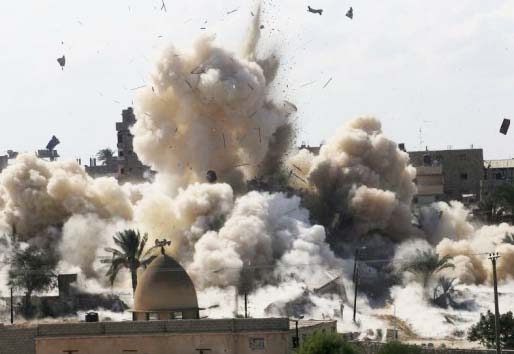 Egypt is destroying all houses in a buffer zone of 500 meters towards its borders with Gaza.