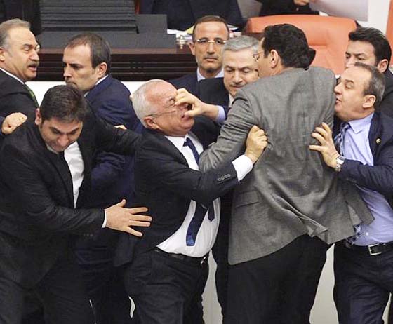 The Muslims in the Parliament find it difficult to convince each other that they are men of peace. 