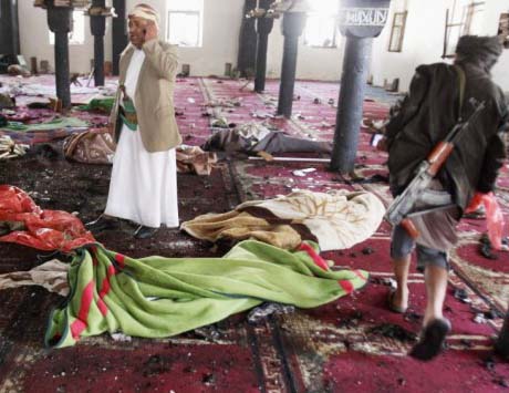 Muslims killed Muslim in a Friday prayer session where America and Israel were being cursed. 