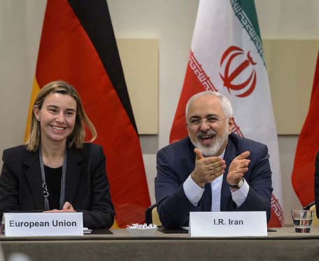 EU walks in the footspeps of Hitler. Federica Mogherini makes Muhammad Zarif  a "peace partner". 