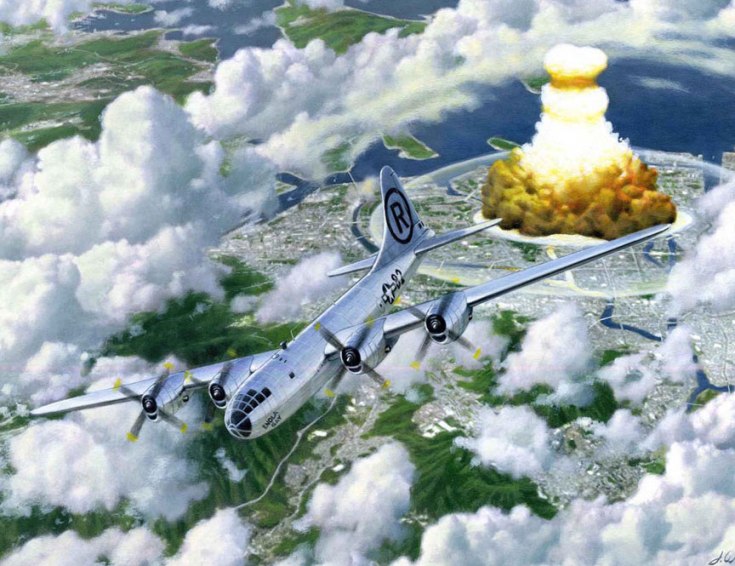 The Enola Gay droped the bomb that slaughtered 80.000 people in Hiroshima. 