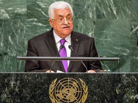 PLO leader Mahmoud Abbas hails the Pope in his address to the United Nations. 