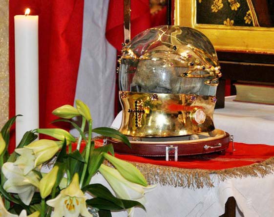 The skull gets a center place at the altar, to be used for worship.