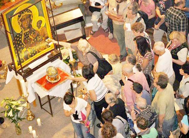 The Roman Catholics flock to worship the image of the 